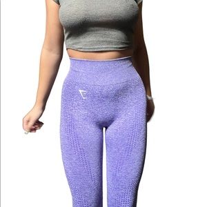 Purple gym shark leggings